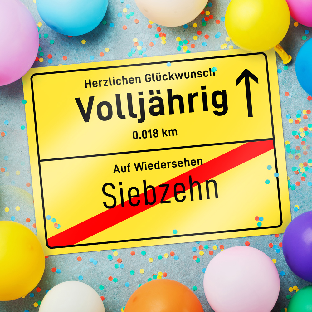 Ortsschild zum 18. Geburtstag 3769