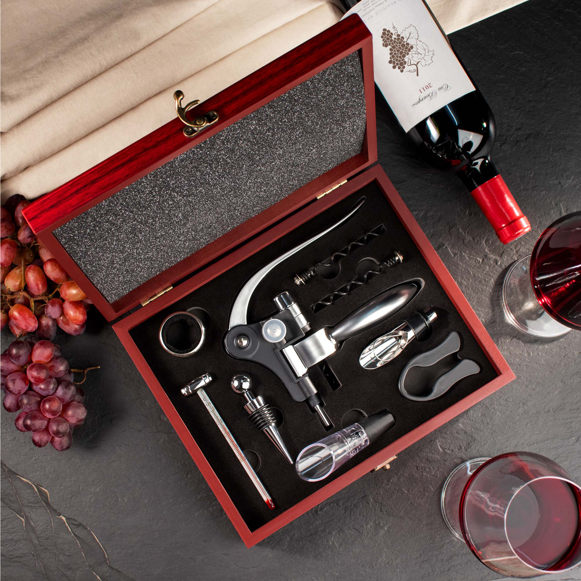 Wein Sommelier Set mit Gravur - Bester Papa 2134-21-MZ - 2