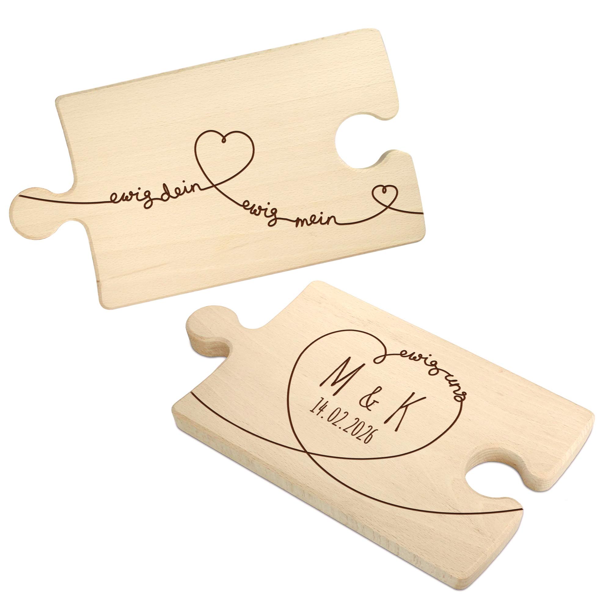 Personalisiertes Puzzle Brettchen Set - Ewig Dein Personalisiertes Puzzle Brettchen Set - Ewig Dein