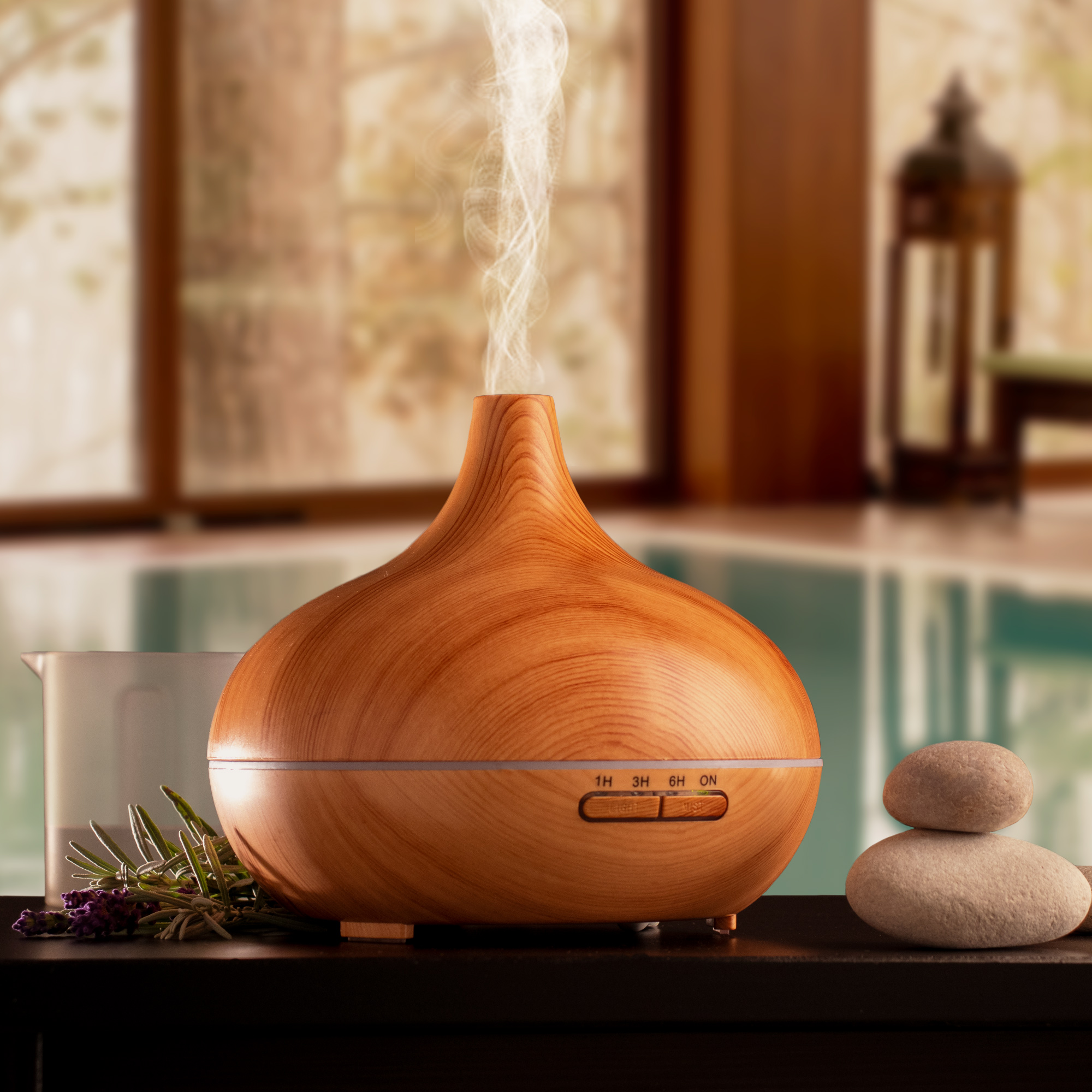 Luftbefeuchter mit Aroma Diffuser und LED Farbwechsel