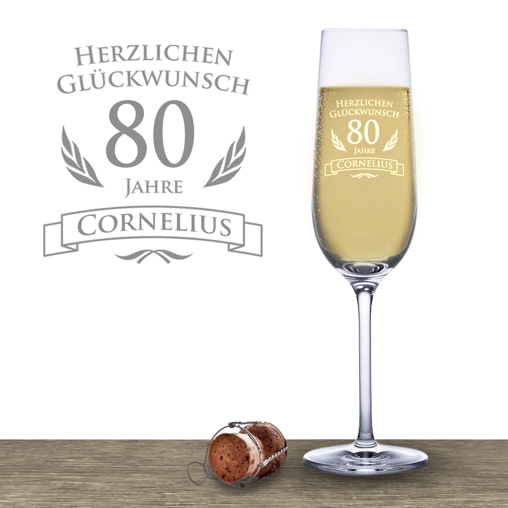 Sektglas zum 80. Geburtstag 2218