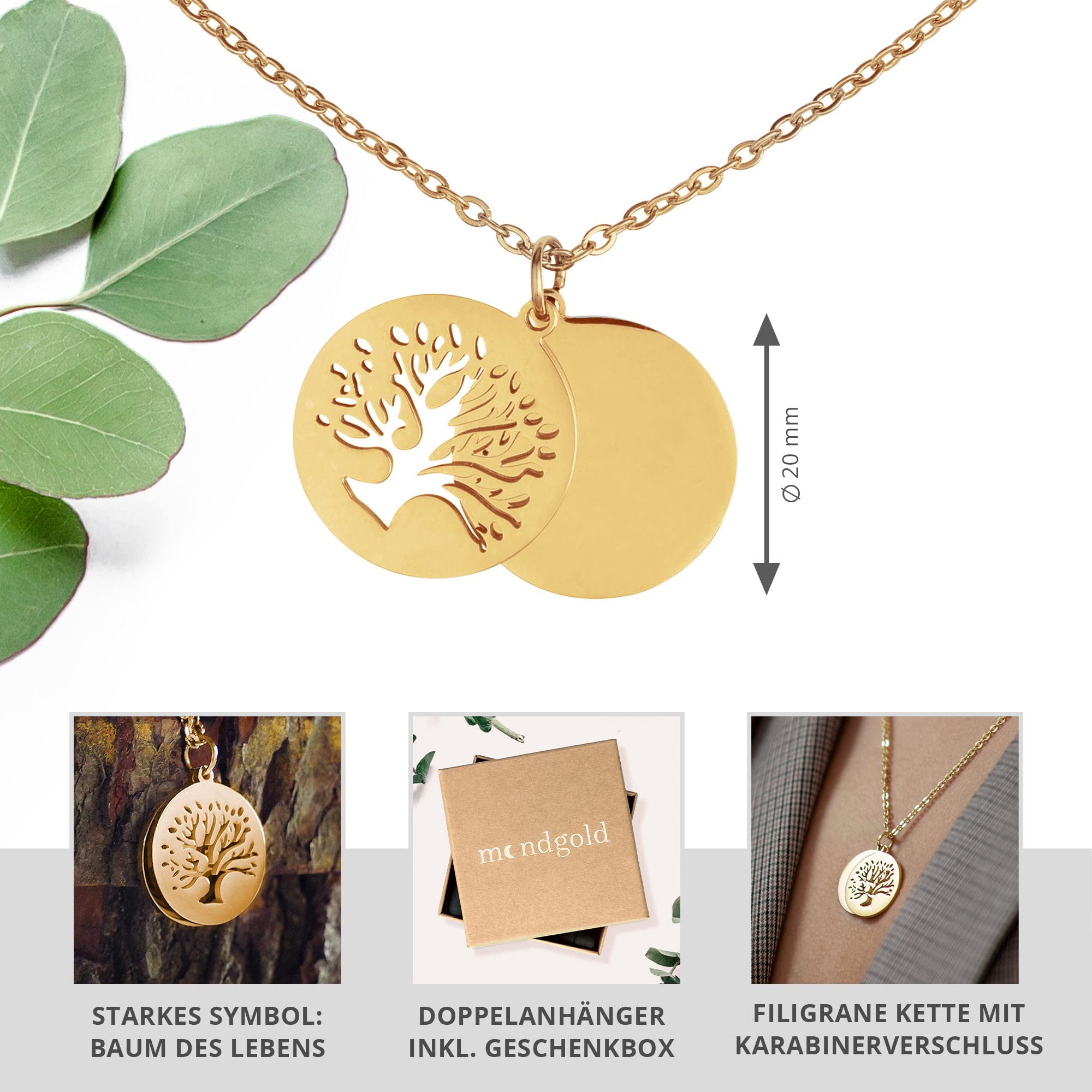 Kette - Baum - Gold