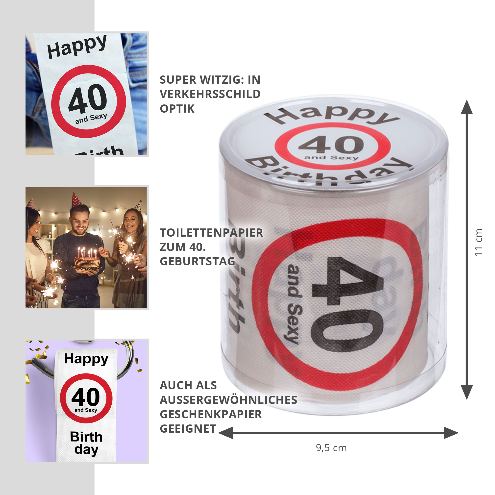 Toilettenpapier zum 40. Geburtstag