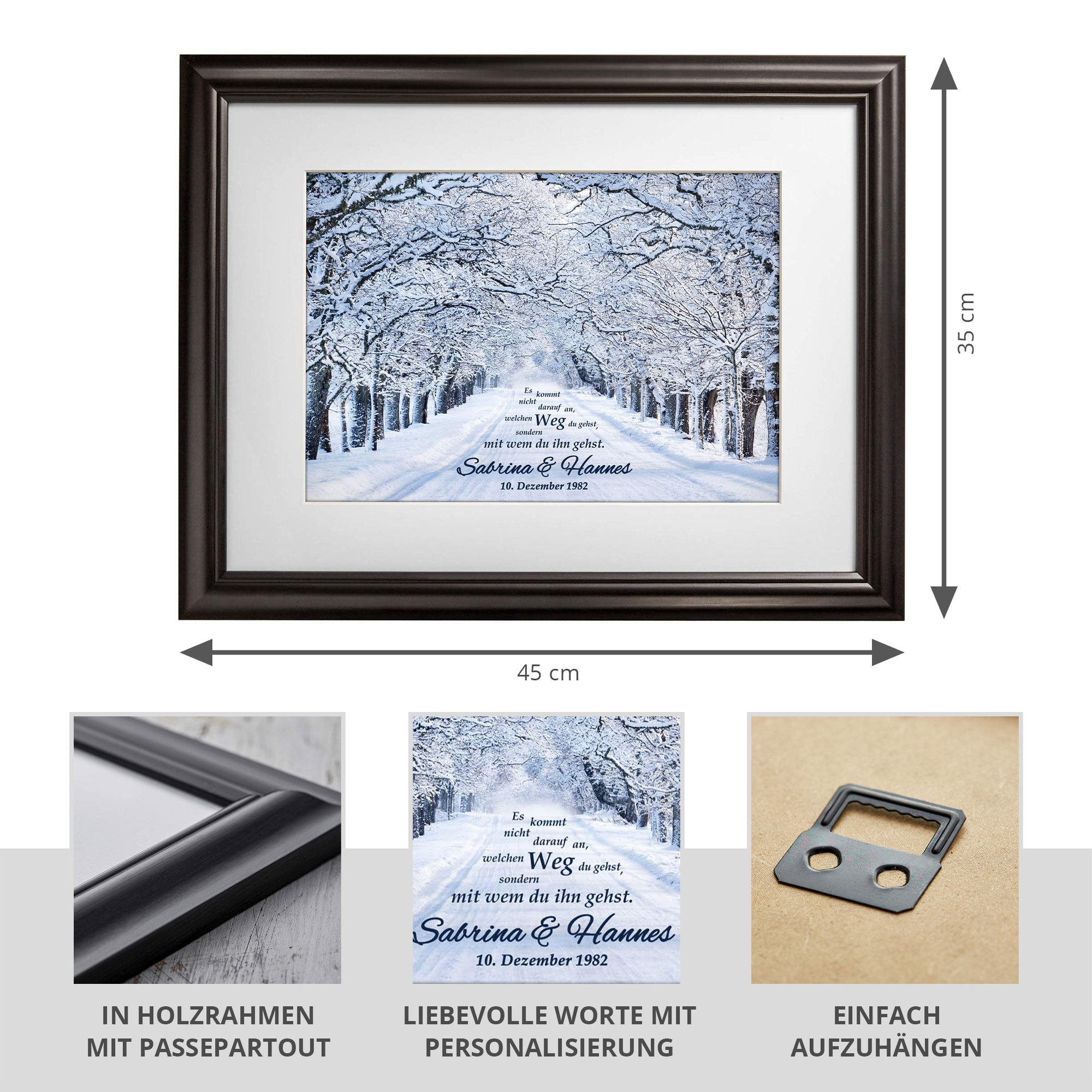 Gemeinsamer Weg Winterbild - personalisiert Gemeinsamer Weg Winterbild - personalisiert