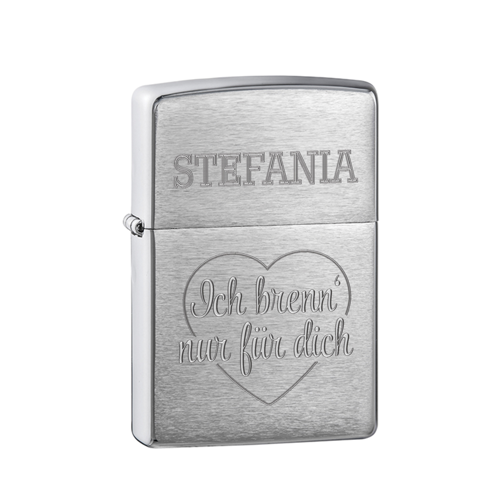 Zippo Feuerzeug mit Gravur - Ich brenn' nur für dich 3387 - 5