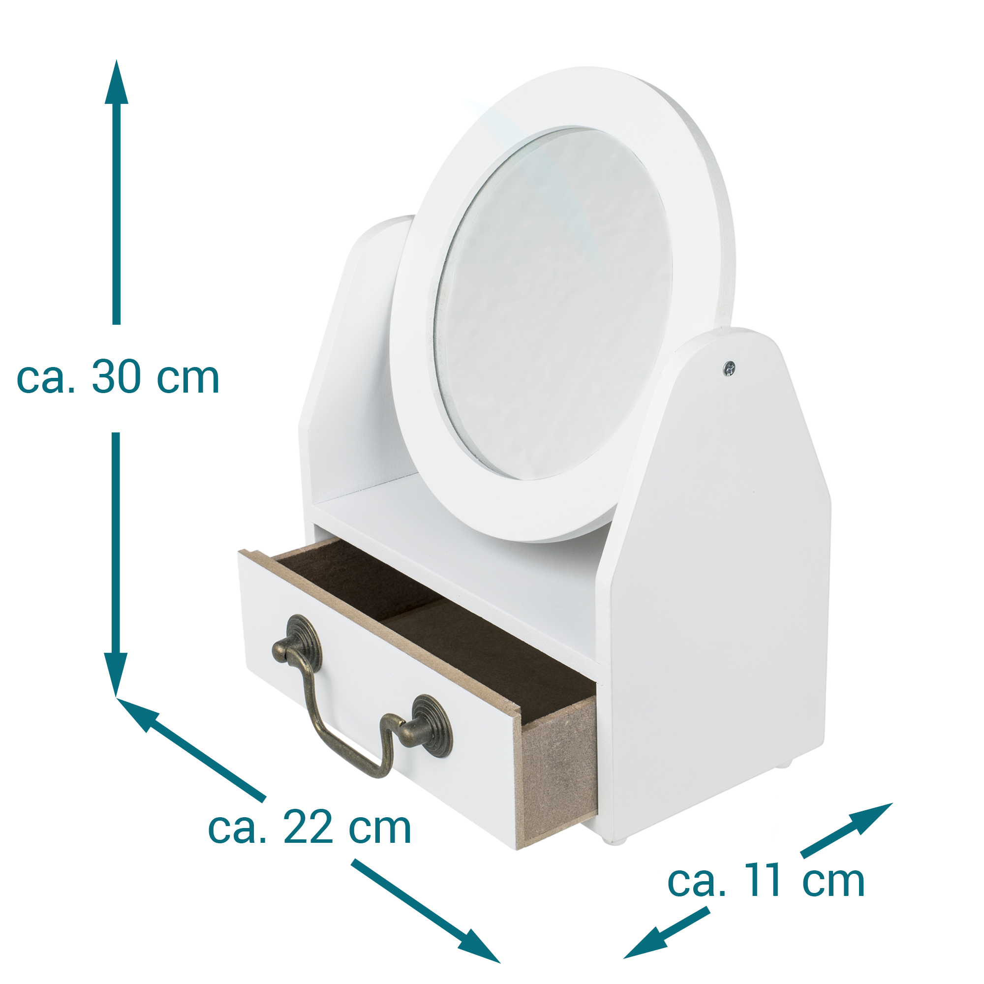 Verstellbarer Schminkspiegel aus Holz 4005 - 7