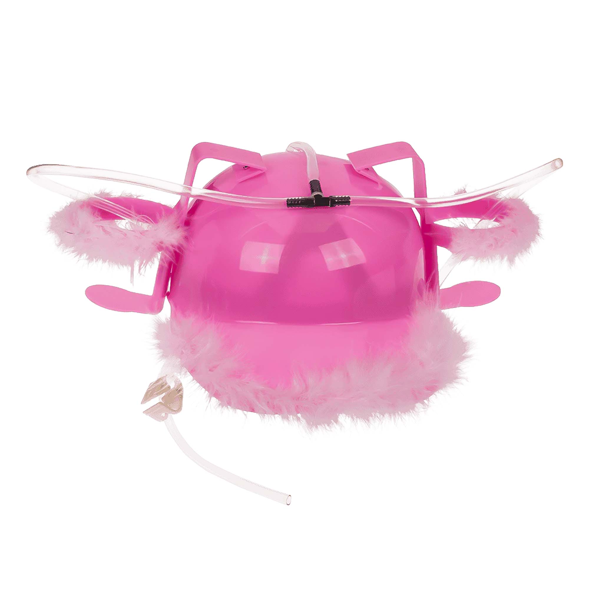 Bierhelm pink mit Glitzer Puscheln