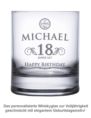 Whiskyglas 18. Geburtstag - elegant 1922 - 1