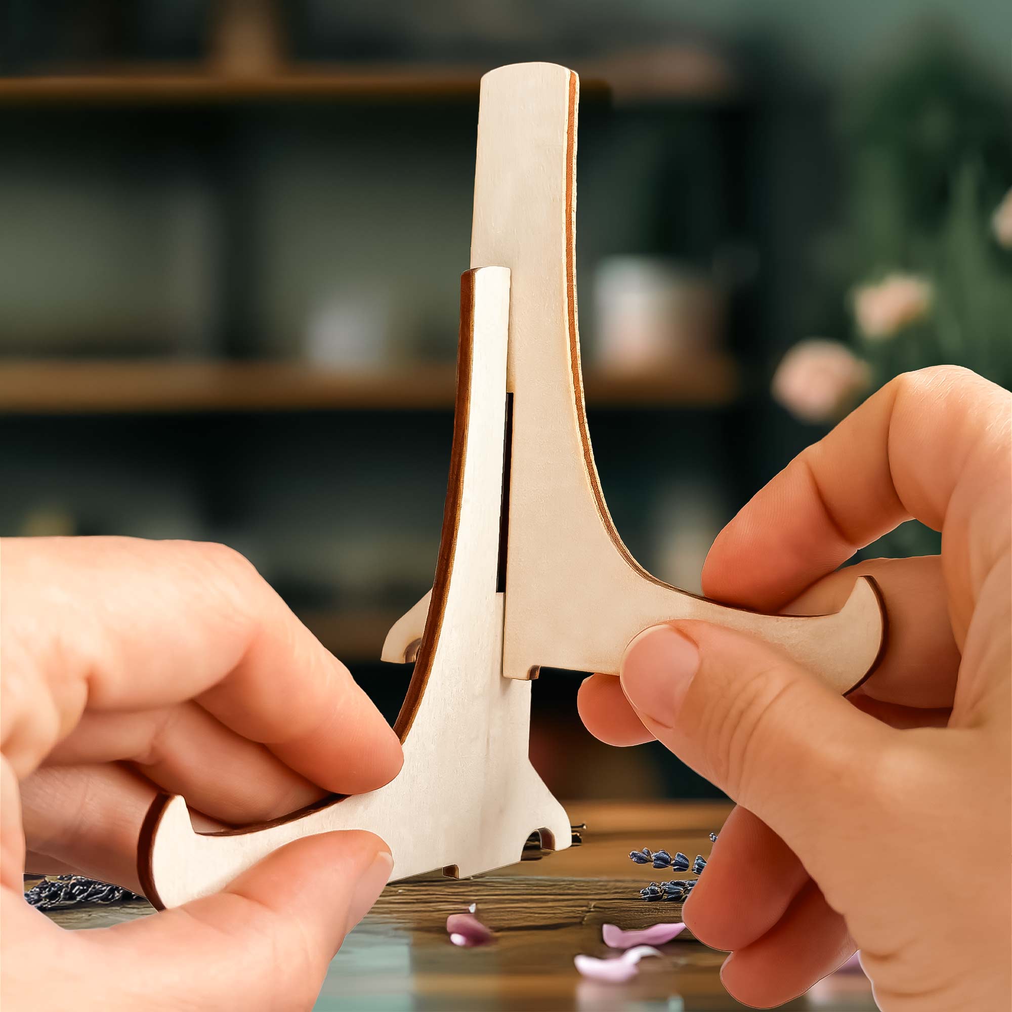 Holzständer für Baumscheiben - Displayständer als Aufsteller Holzständer für Baumscheiben - Displayständer als Aufsteller