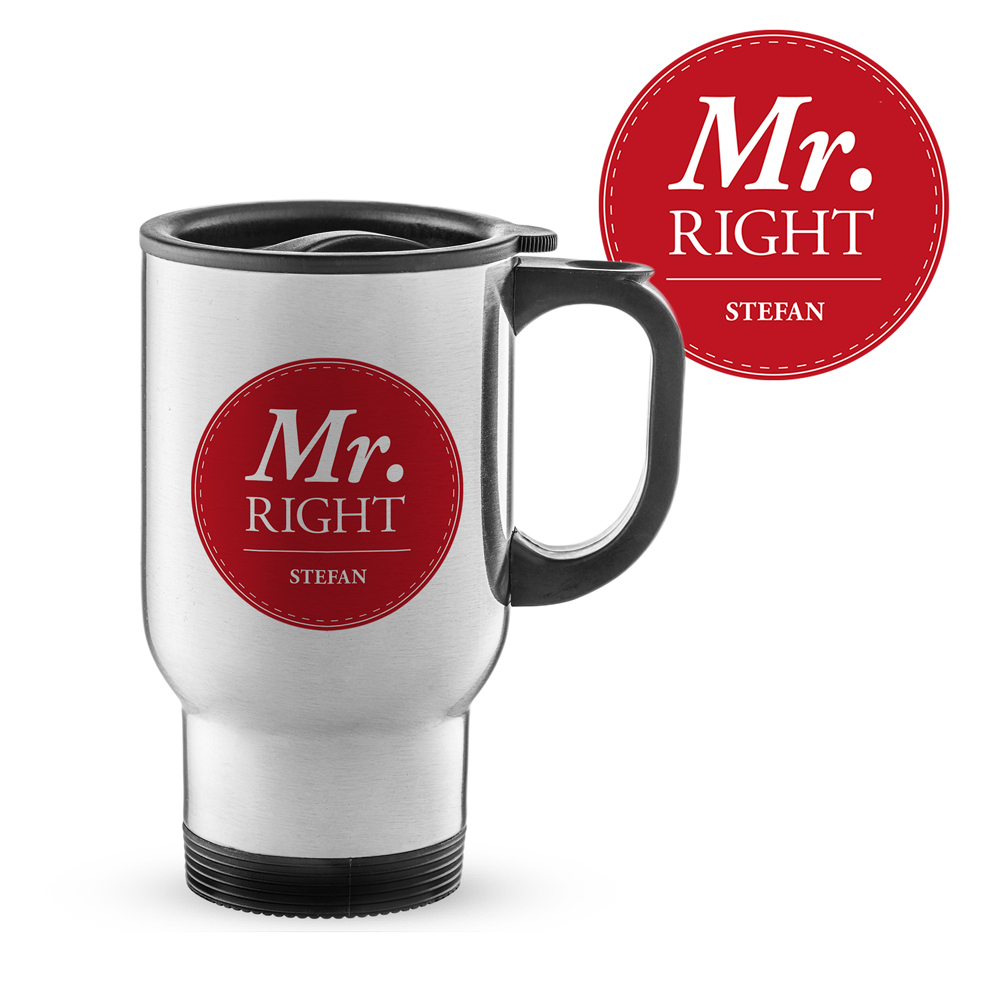 Thermobecher Set personalisiert - Mr and Mrs Right 3105 - 7