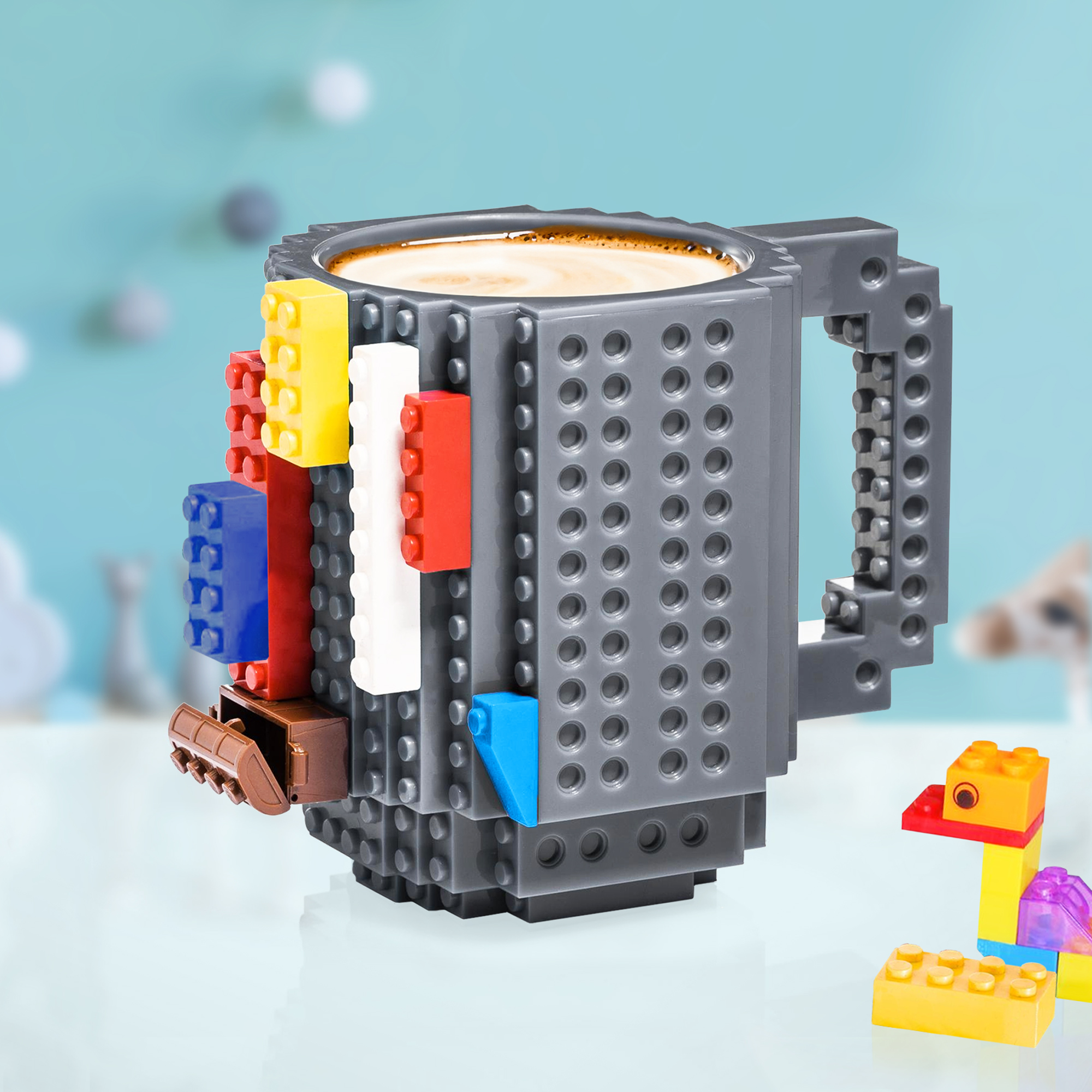 Klemmbaustein-Becher – Trinkbecher mit Noppen für Bausteine