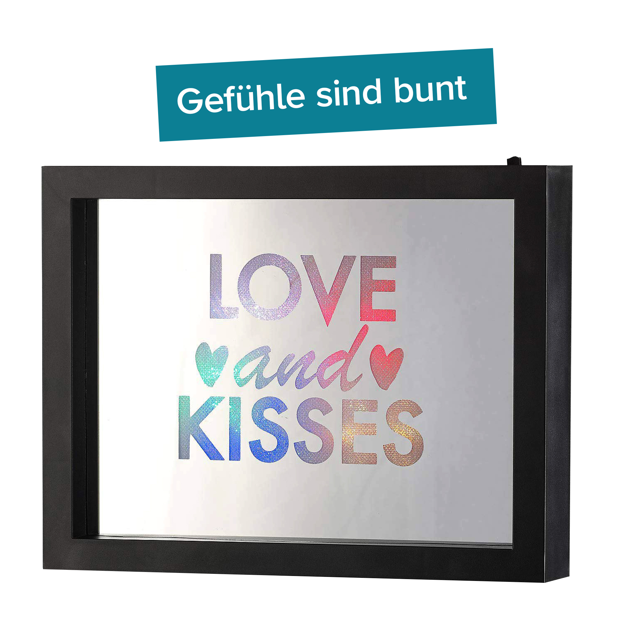 LED Rahmen mit Farbwechsel - Love And Kisses 4065 - 6