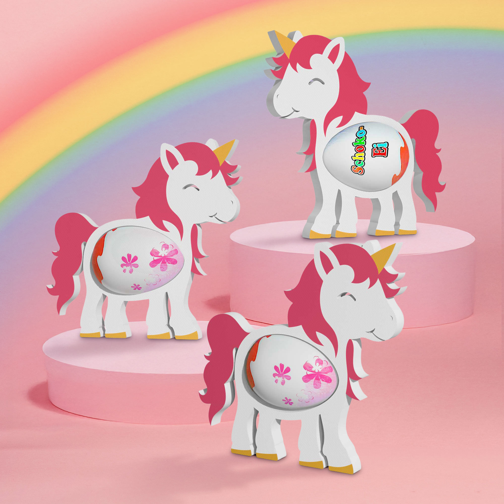 Einhörner Ü-Ei Halter - 3er Set
