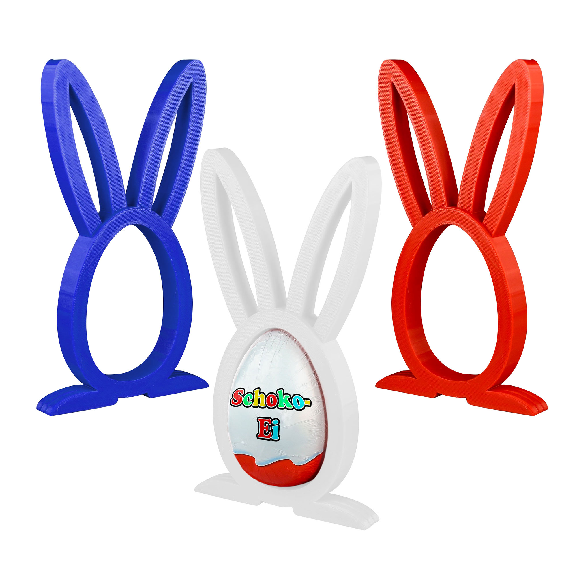 Osterhase Ü-Ei Halter Bunt - 3er Set