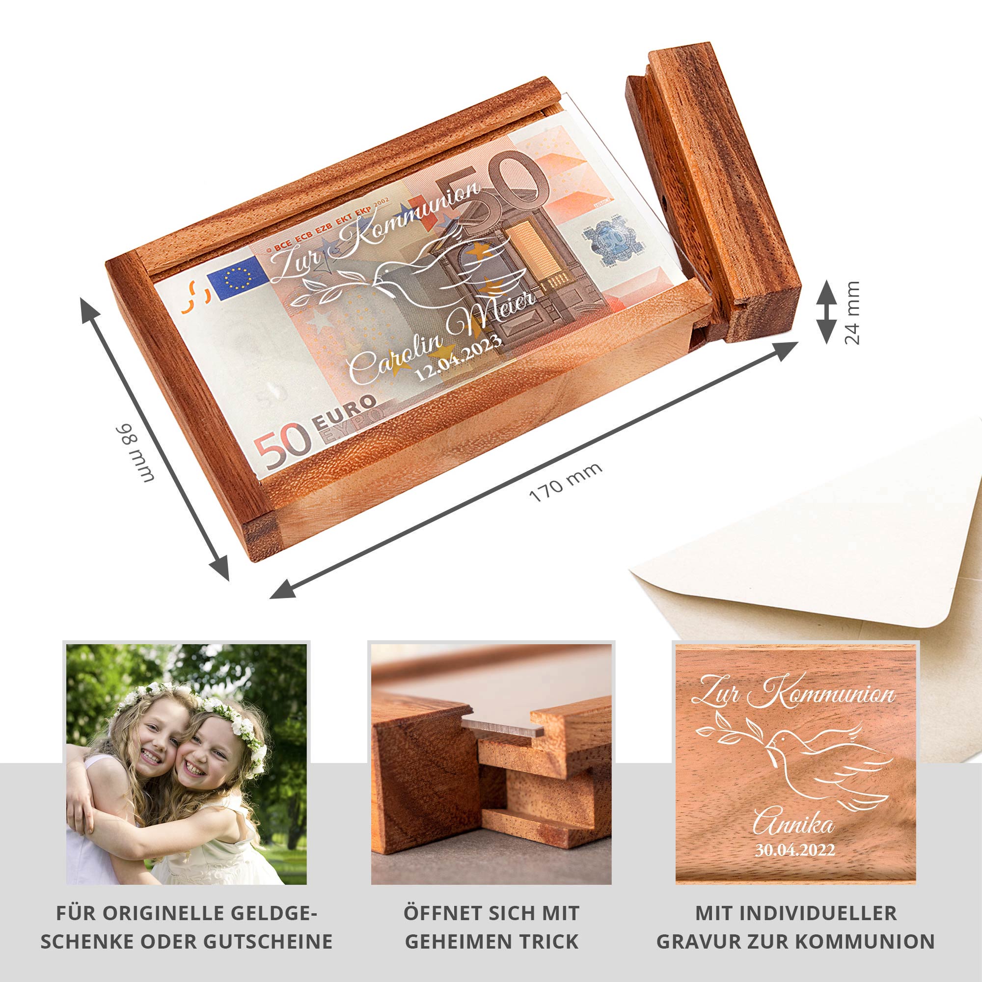 Magische Geldgeschenkbox zur Kommunion Magische Geldgeschenkbox zur Kommunion