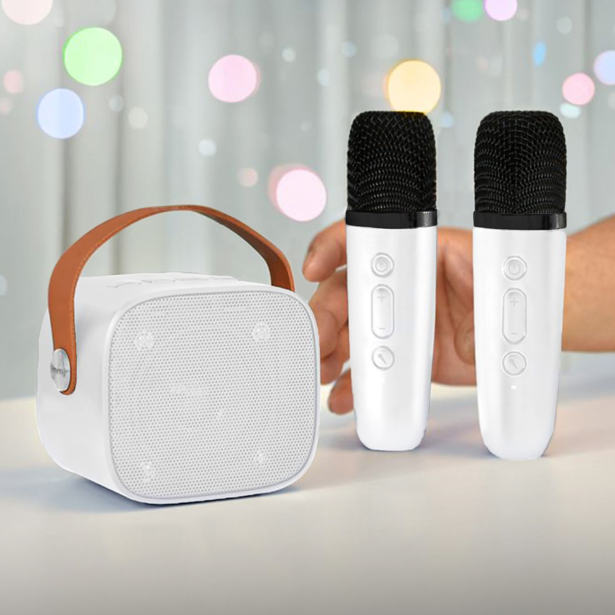 Mobile Bluetooth Karaokemaschine mit 2 Mikros