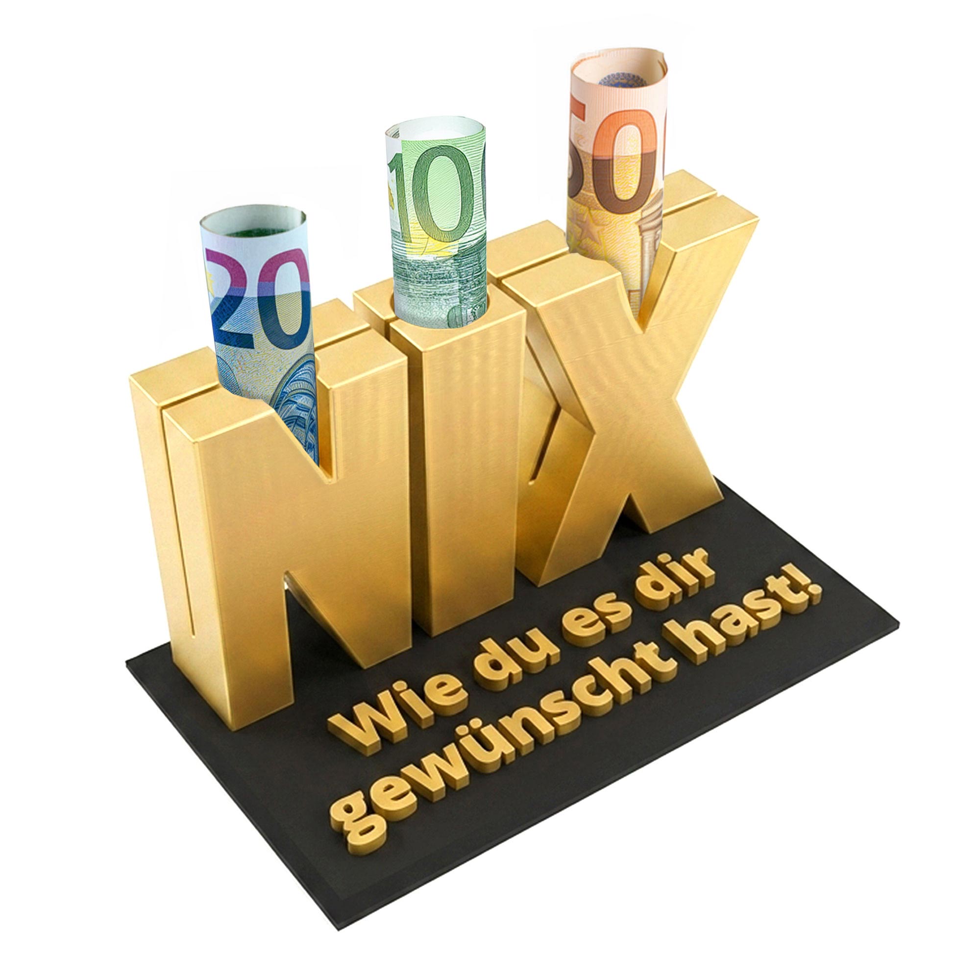 Das Nix Geschenk Gold - Geschenkverpackung für Geld & Gutscheine Das Nix Geschenk Gold - Geschenkverpackung für Geld & Gutscheine