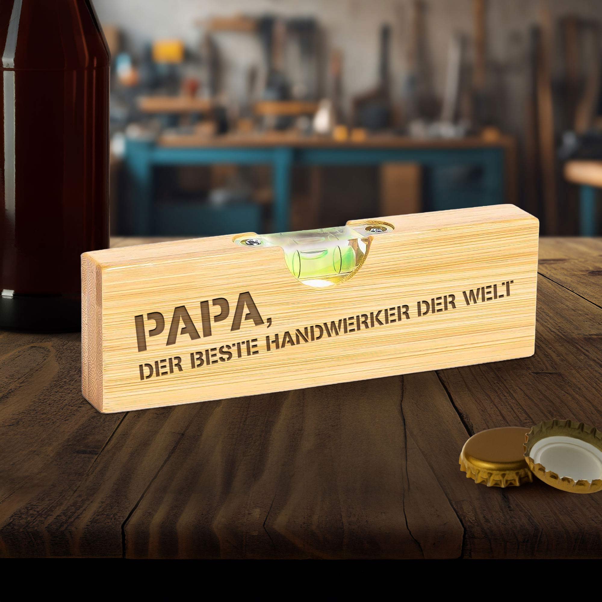 Wasserwaage mit Flaschenöffner - Bester Papa Wasserwaage mit Flaschenöffner - Bester Papa