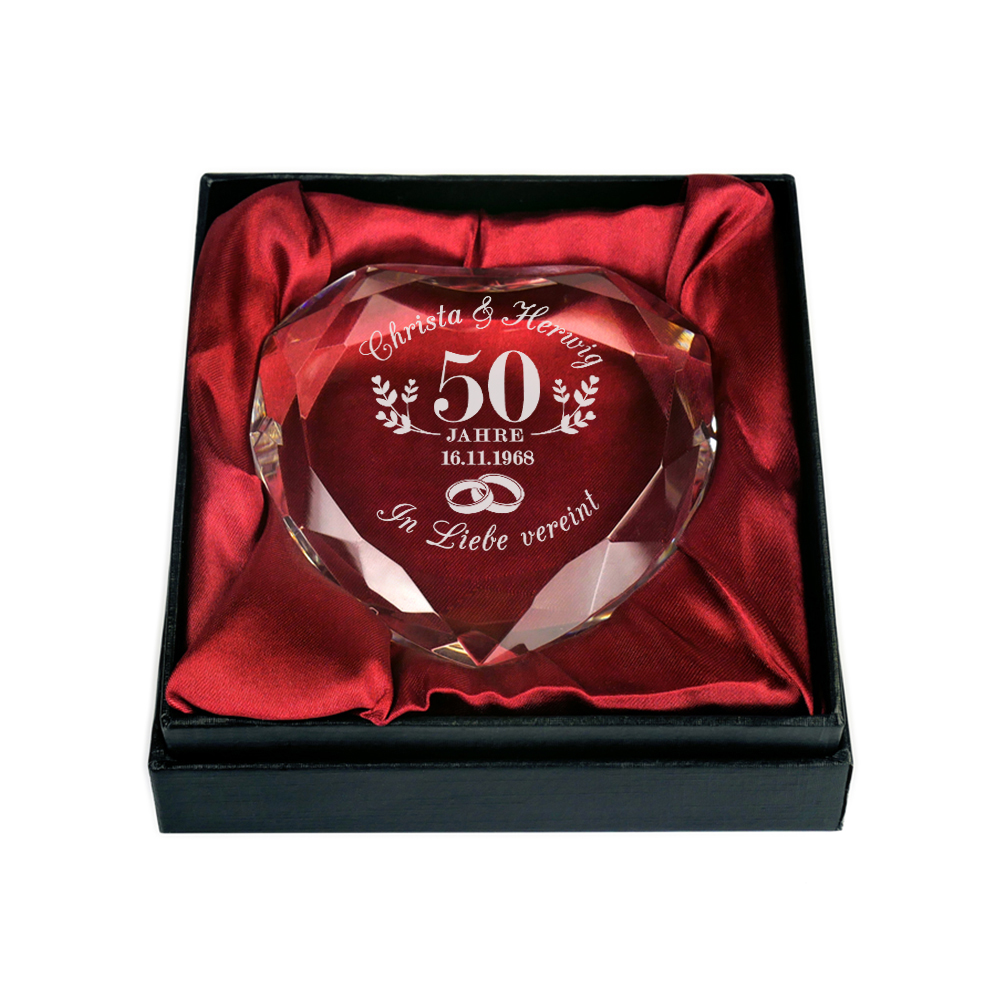 Herz-Diamant mit Gravur zur goldenen Hochzeit 3804 - 3