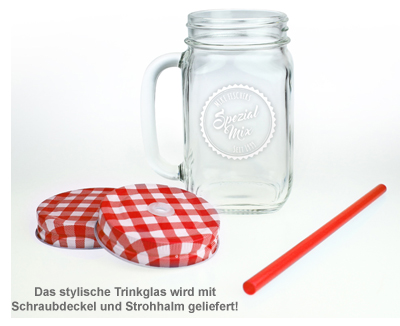 Glas mit Deckel und Strohhalm - personalisiert 2721 - 1