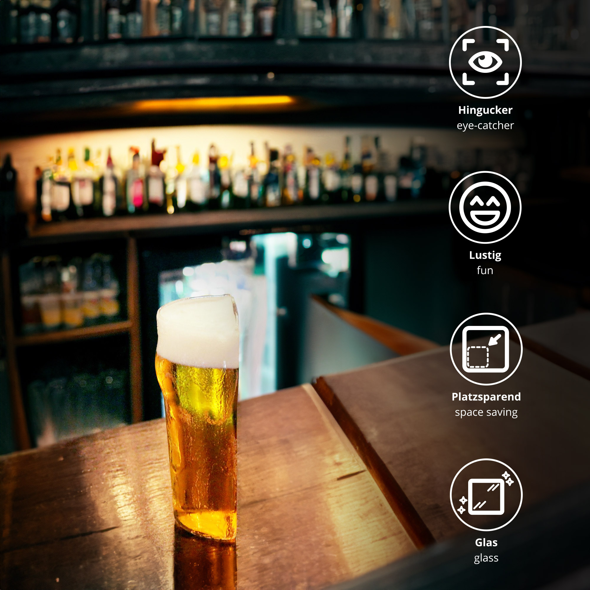 Halbes Bier - Half Pint Bierglas