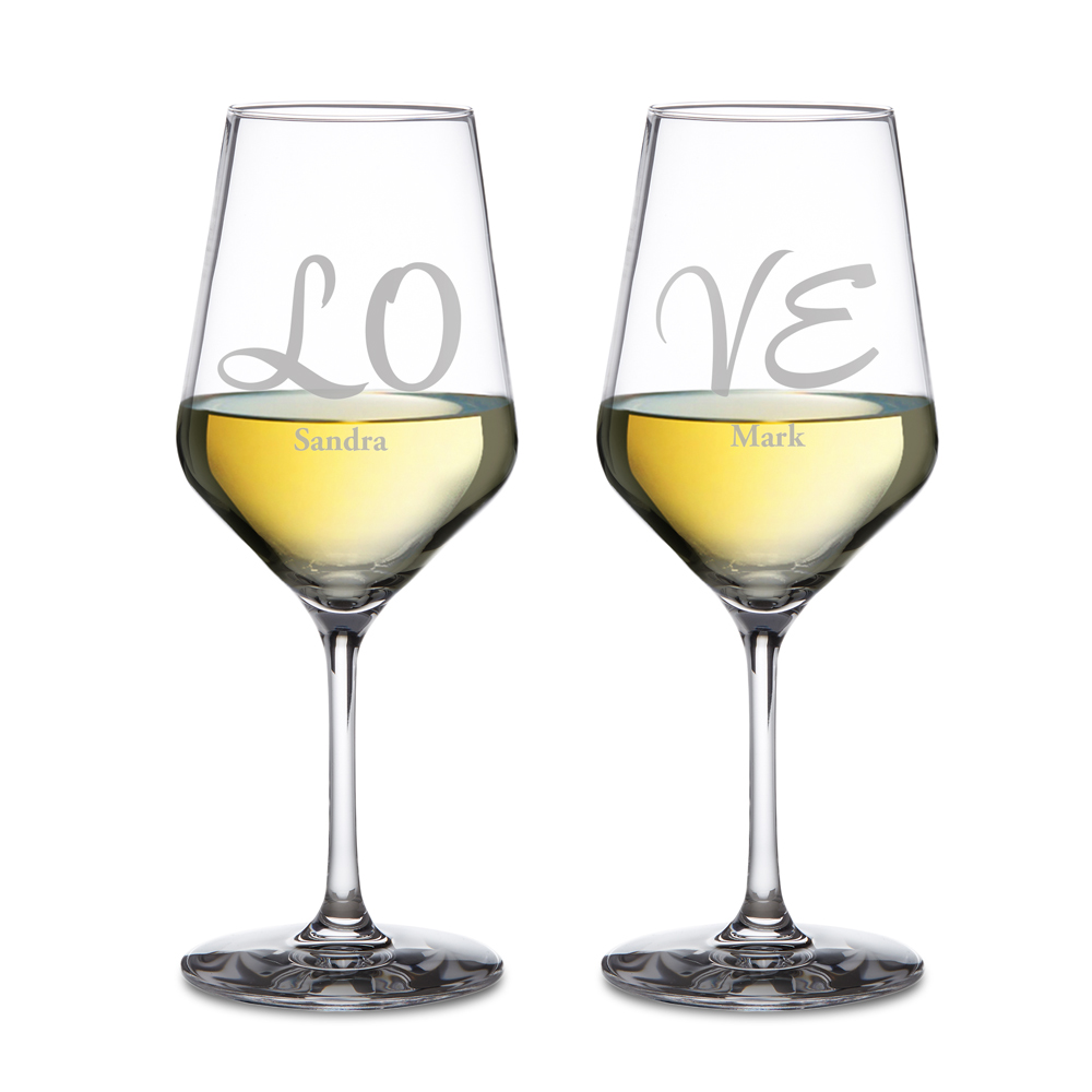 Weißweingläser Love - 2er Set