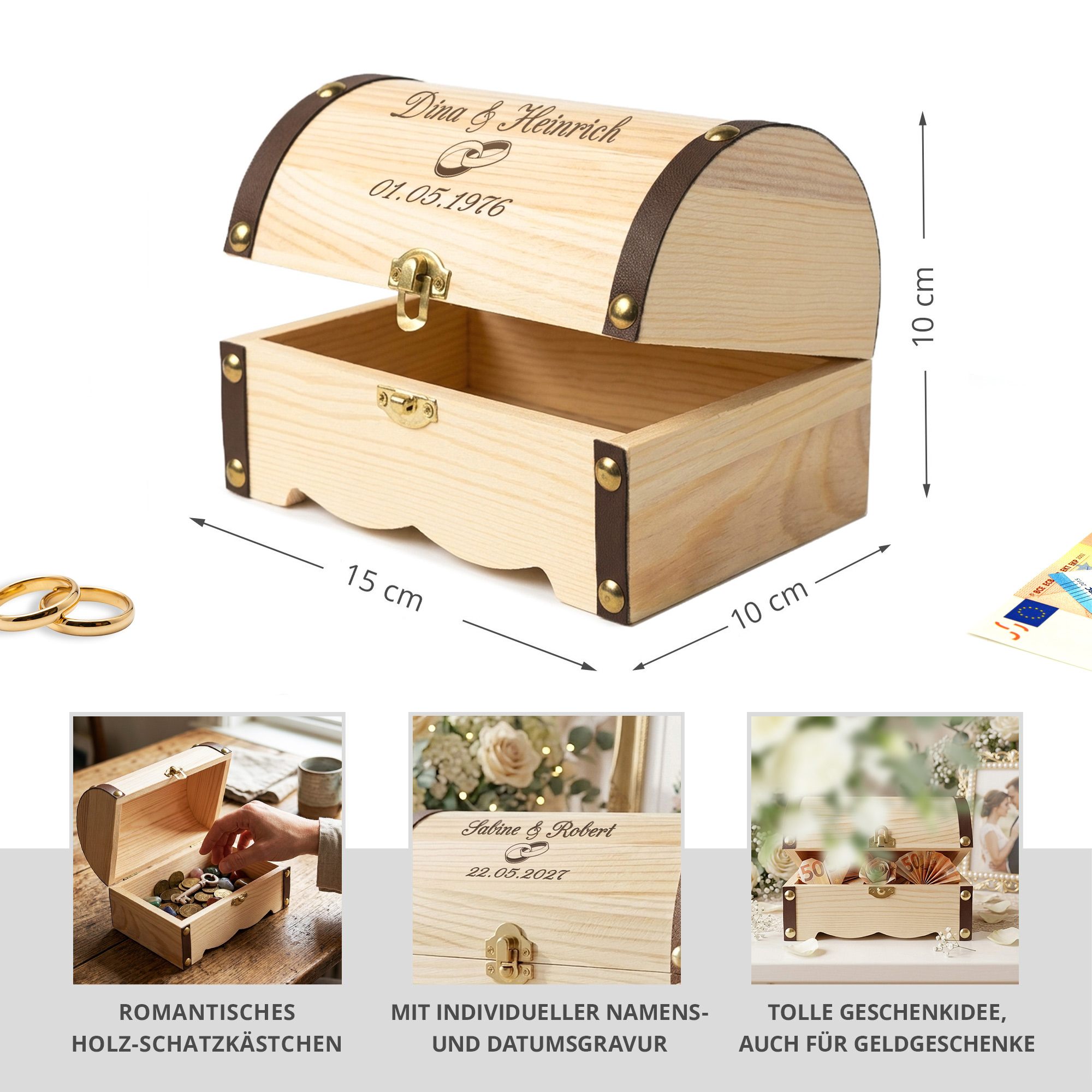 Geld Schatzkiste zur Hochzeit - Ringe Geld Schatzkiste zur Hochzeit - Ringe