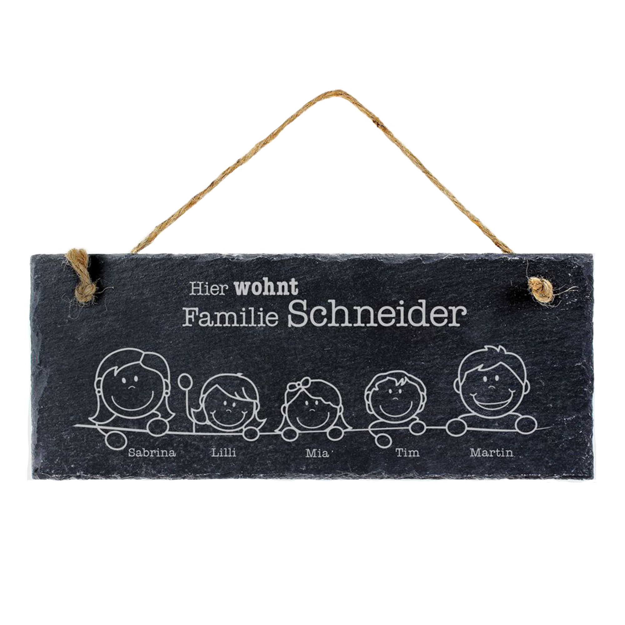 Schiefertafel mit Gravur für Familien 3198 - 6