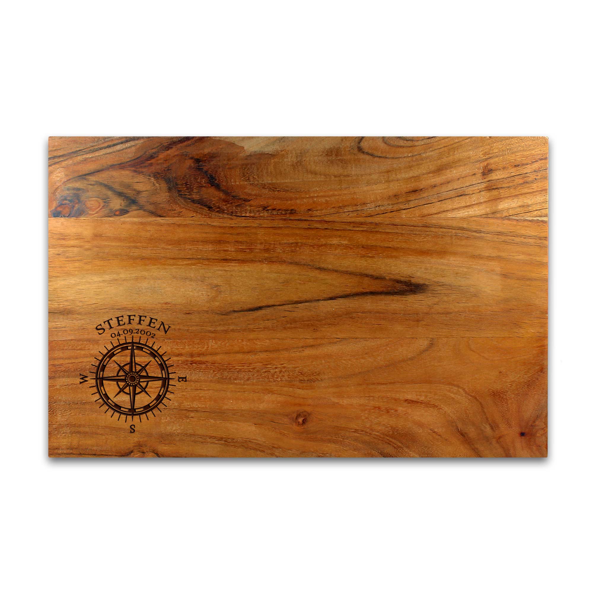 Schneideblock mit Griffmulden - Kompass Gravur Schneideblock mit Griffmulden - Kompass Gravur