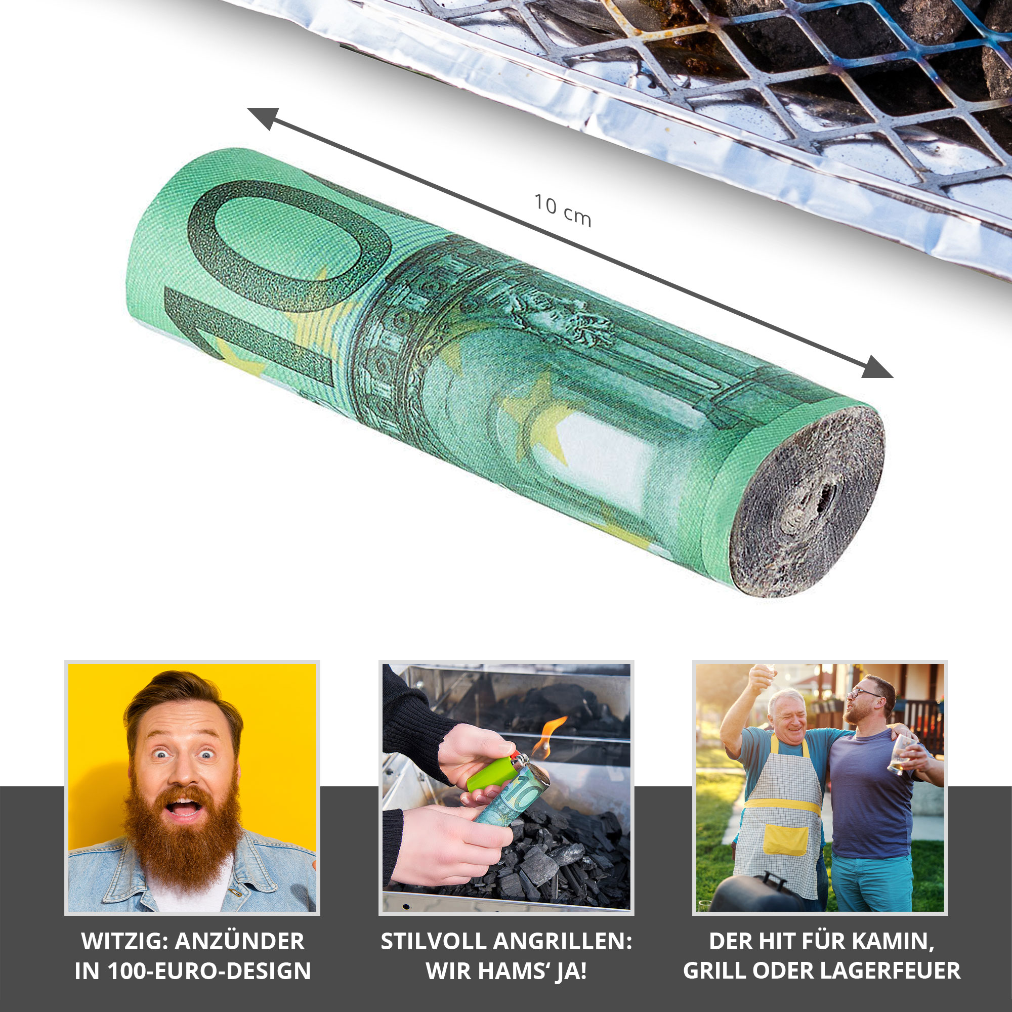 Grillanzünder 3er Set - 100 Euro Rollen