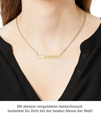 Kette mit Herzstanze Gold - Beste Mama 3511 - 1