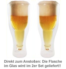 Flasche im Glas - 0,33 l Bierglas 2er Set 1004 - 3