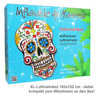 Aufblasbare Luftmatratze - Bunter Totenkopf 3529 - 1