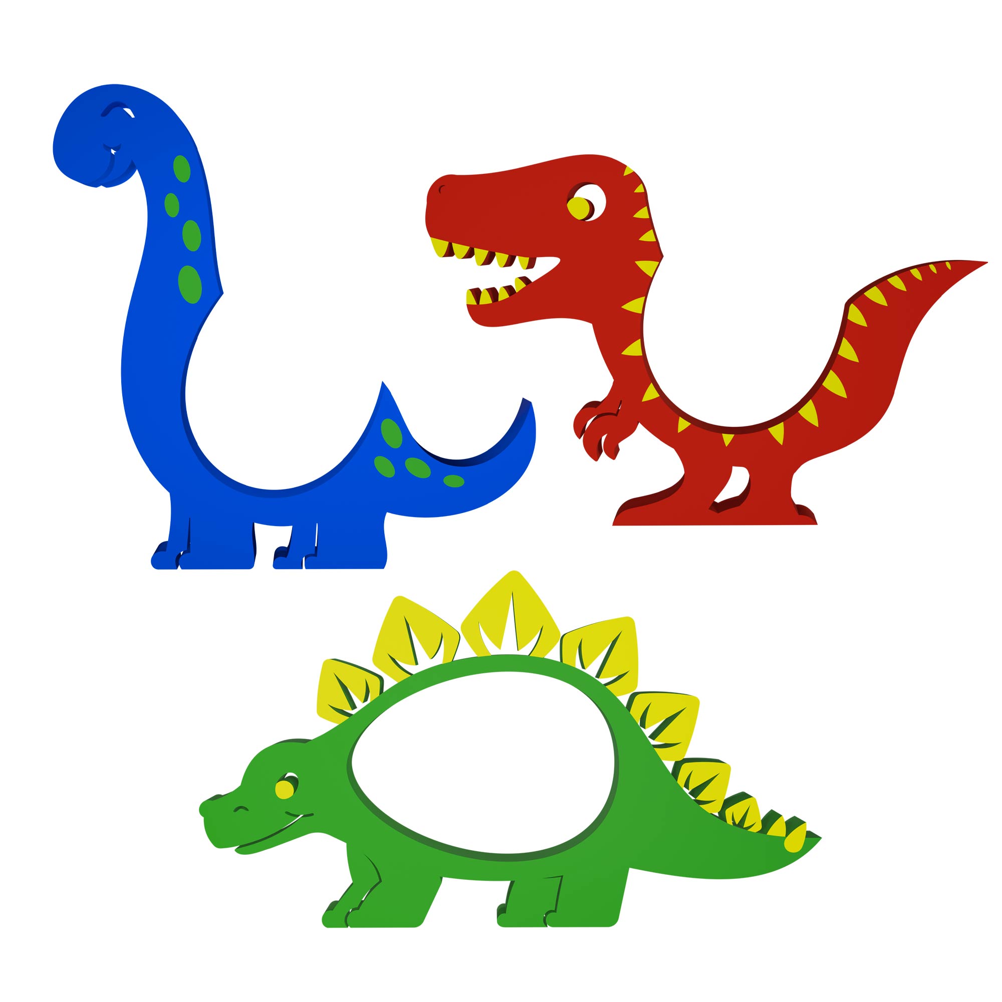 Dinosaurier Ü-Ei Halter Bunt - 3er Set Dinosaurier Ü-Ei Halter Bunt - 3er Set