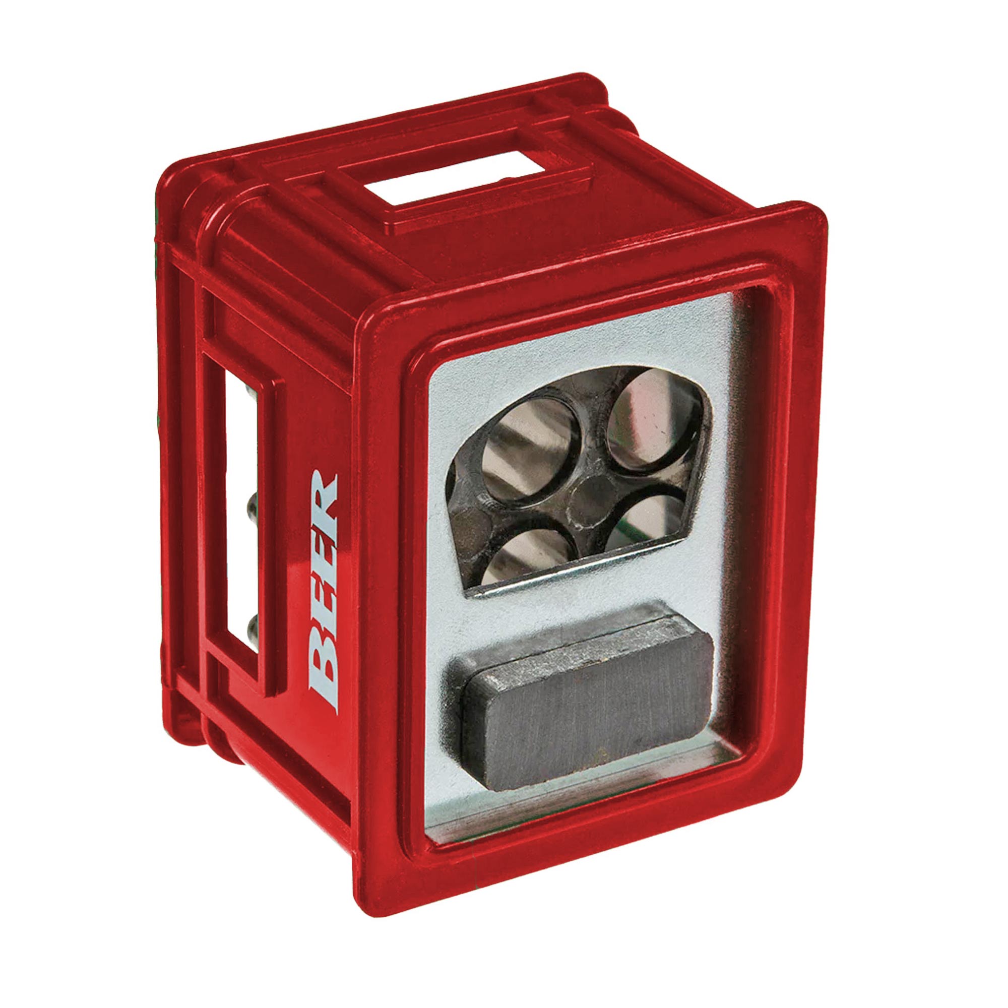 Flaschenöffner Bierkasten - Bieröffner mit Magnet Rot Flaschenöffner Bierkasten - Bieröffner mit Magnet Rot