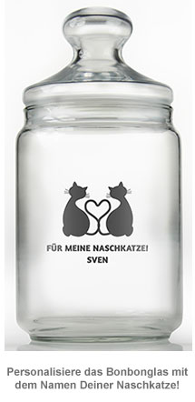 Bonbonglas mit Gravur - Naschkatze 2046 - 2