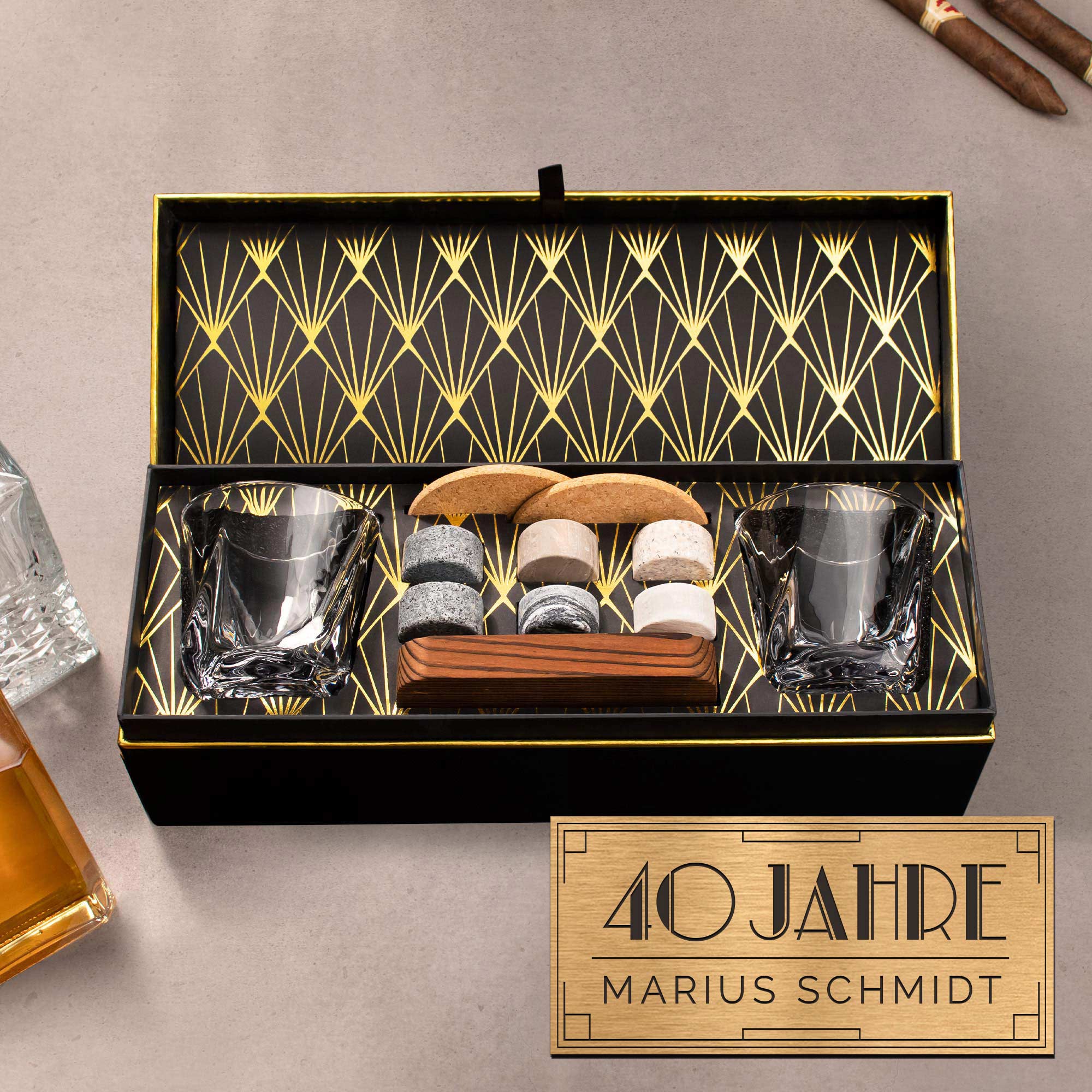 Whisky Set in edler Geschenkbox zum 40. Geburtstag 0021-0002-DE-0004