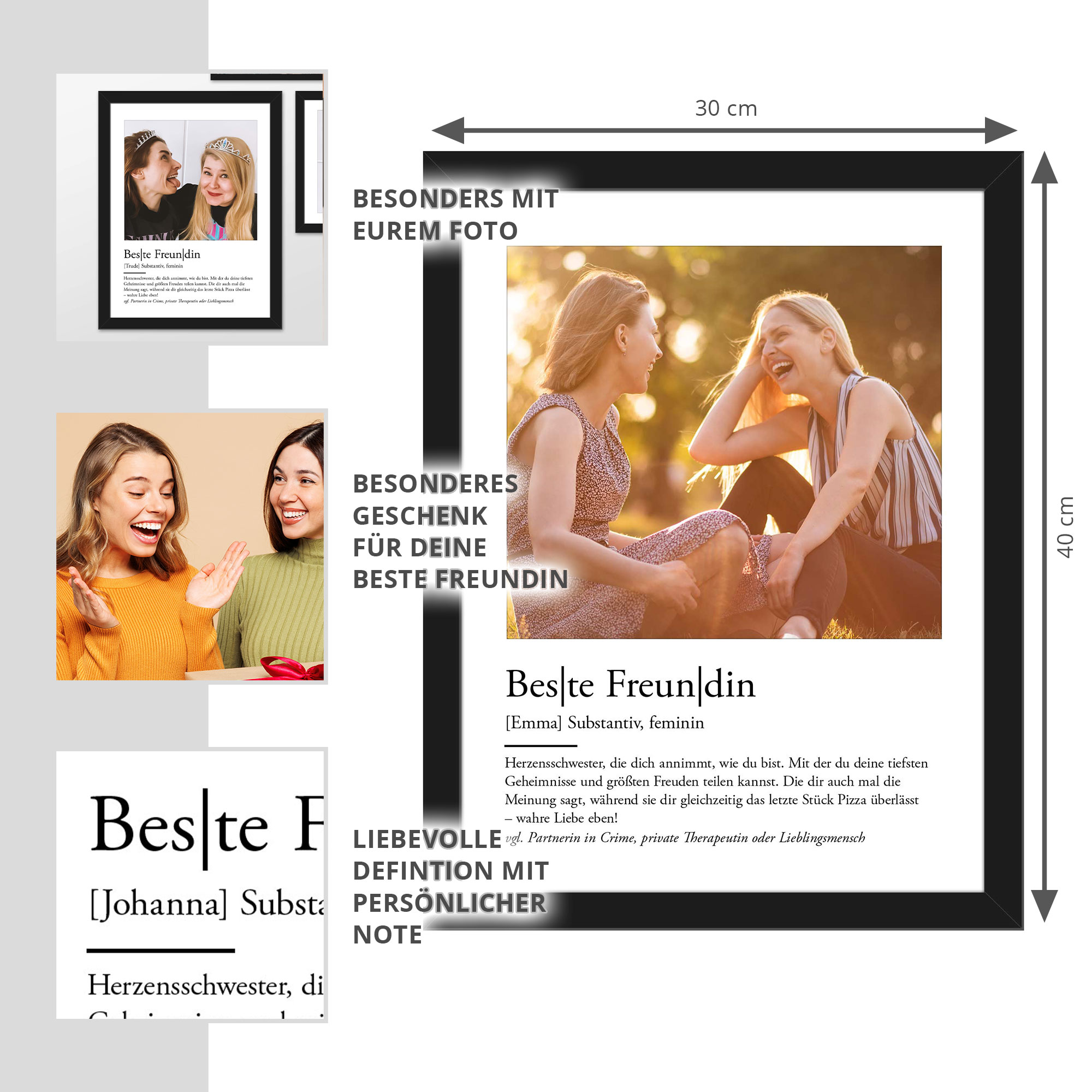 Definition Beste Freundin - personalisiertes Bild mit Foto