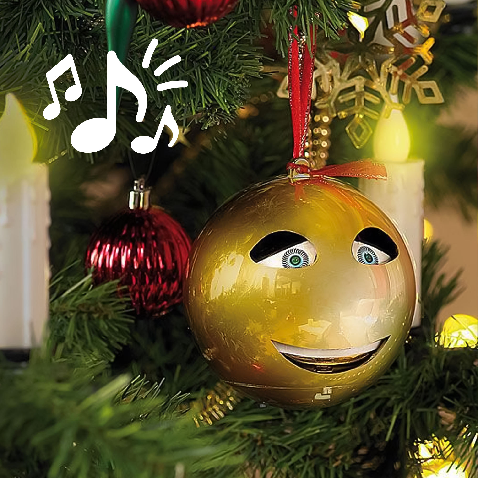 Singende Weihnachtskugel gold Singende Weihnachtskugel gold
