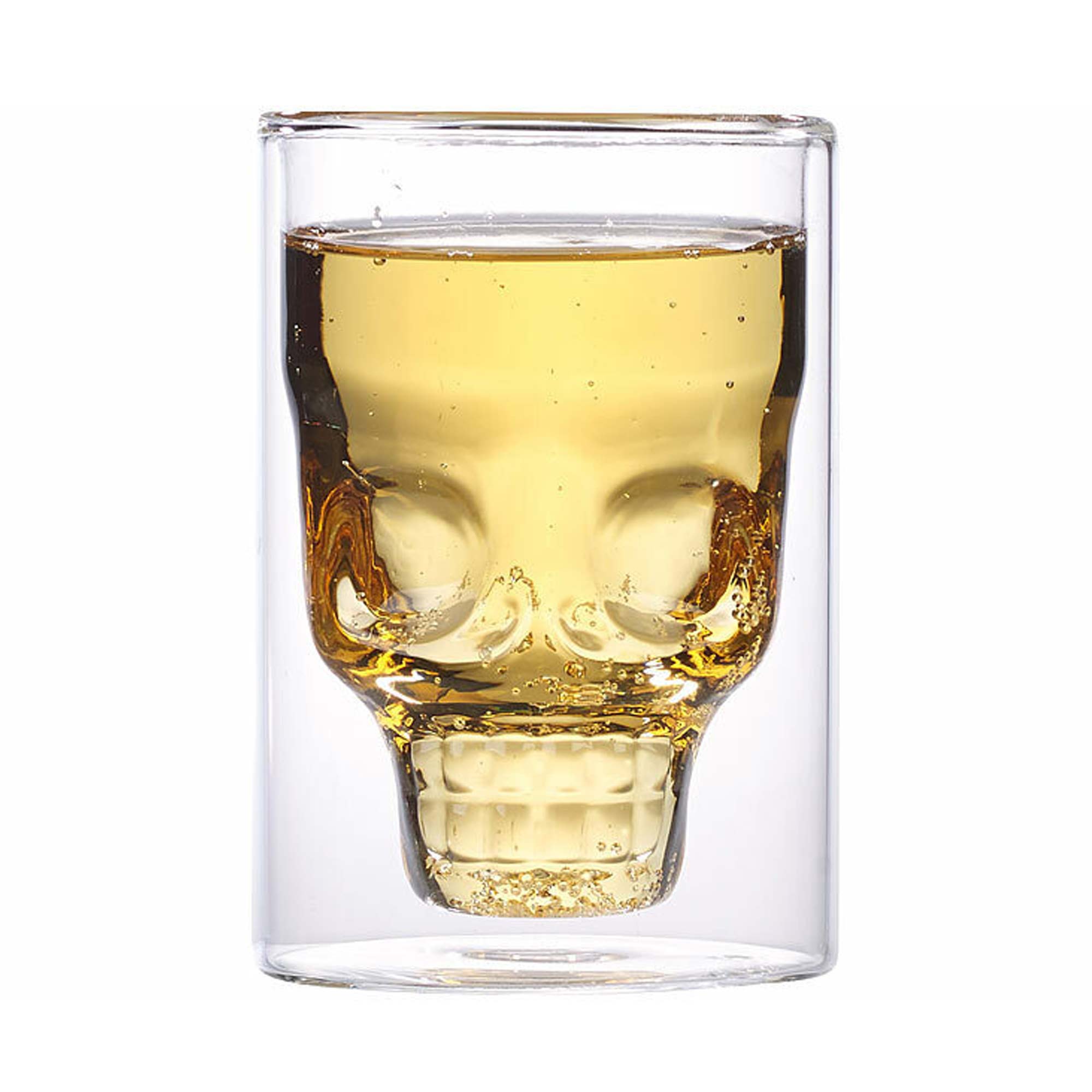 Doppelwandiges Trinkglas - Totenkopf