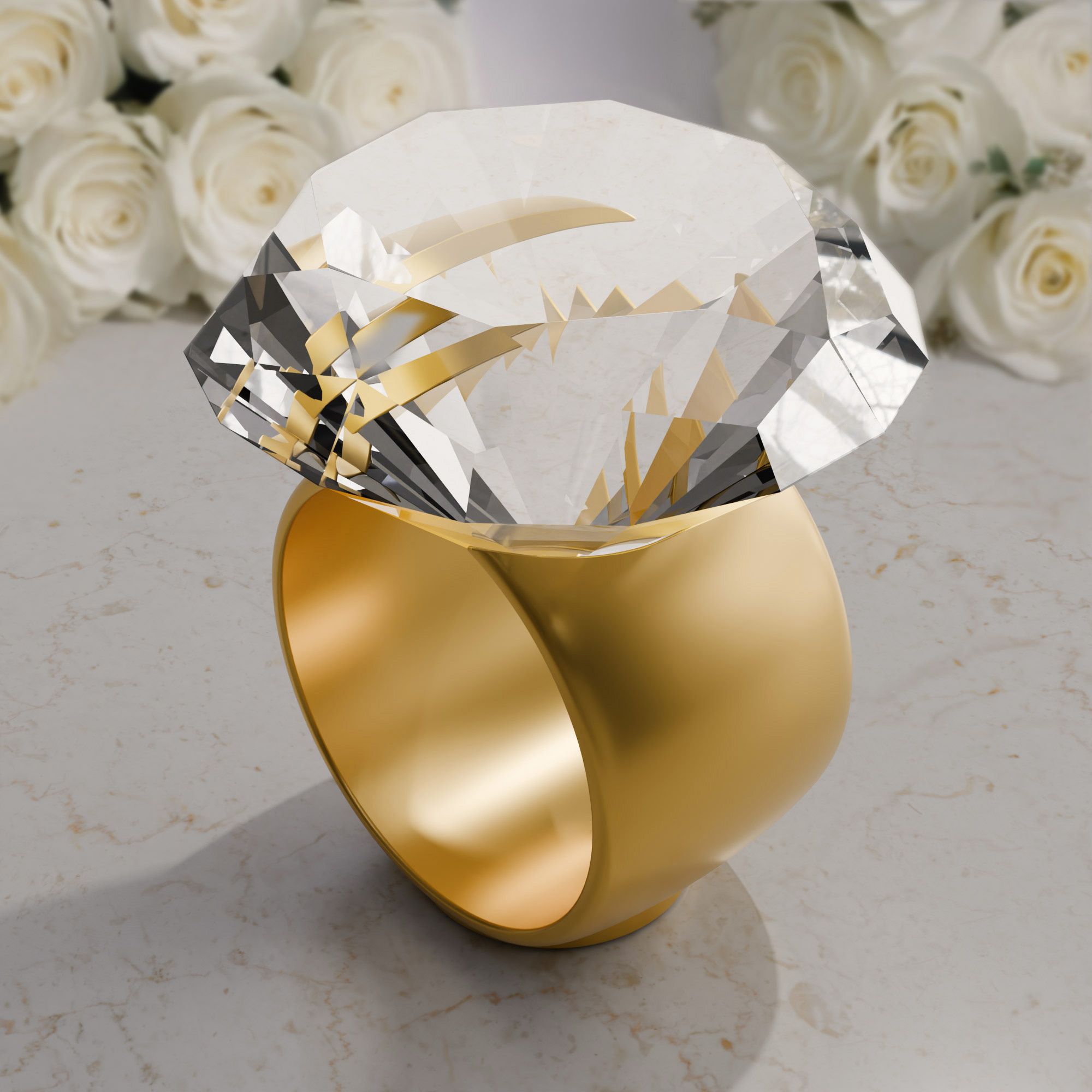 Diamantkristall Halter - Displayständer in Ring Optik Diamantkristall Halter - Displayständer in Ring Optik