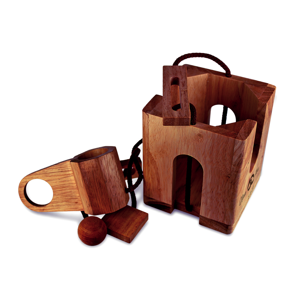 Graviertes Edelholz Flaschenpuzzle zur Hochzeit 2165 - 6