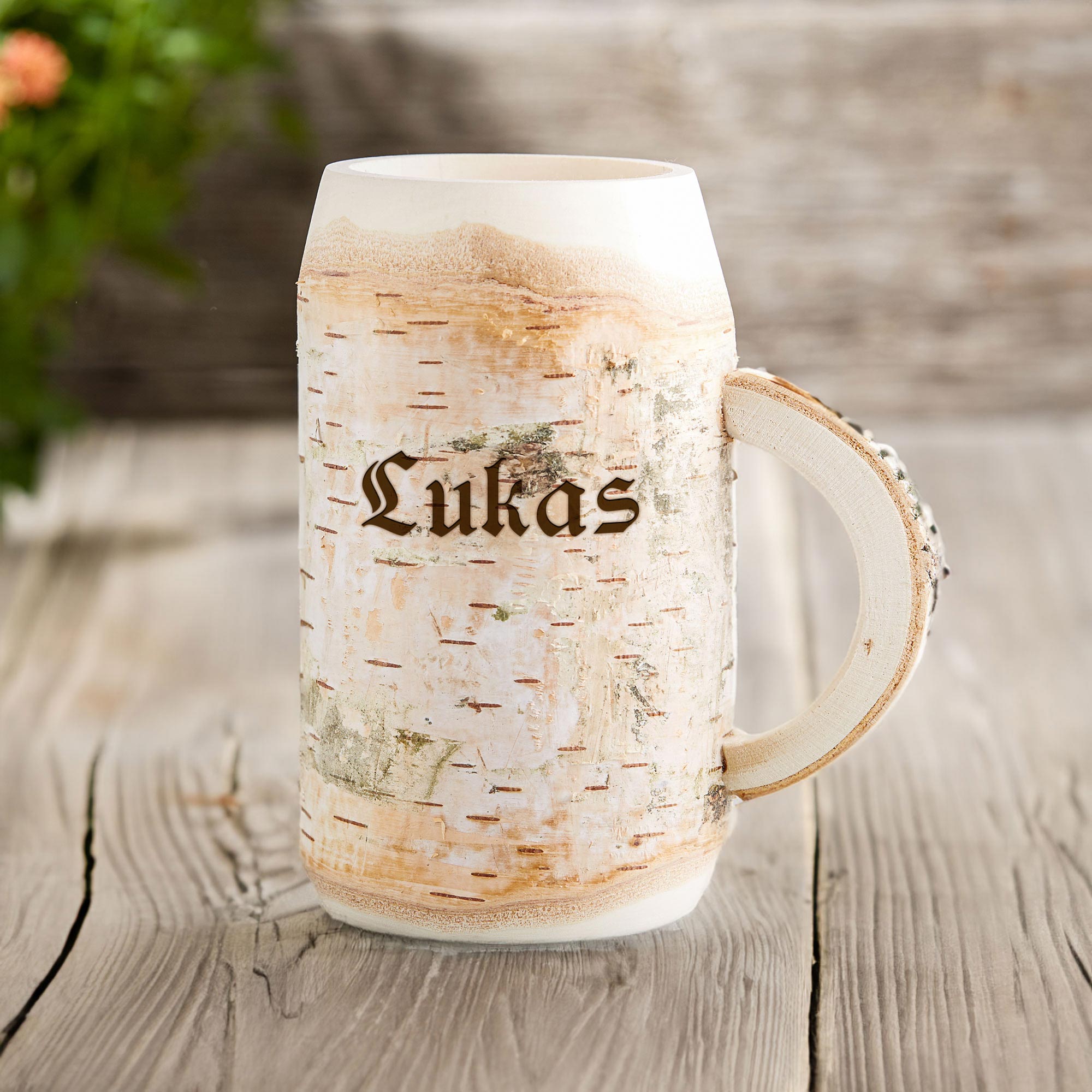 Holz Bierkrug mit Gravur - Name Holz Bierkrug mit Gravur - Name