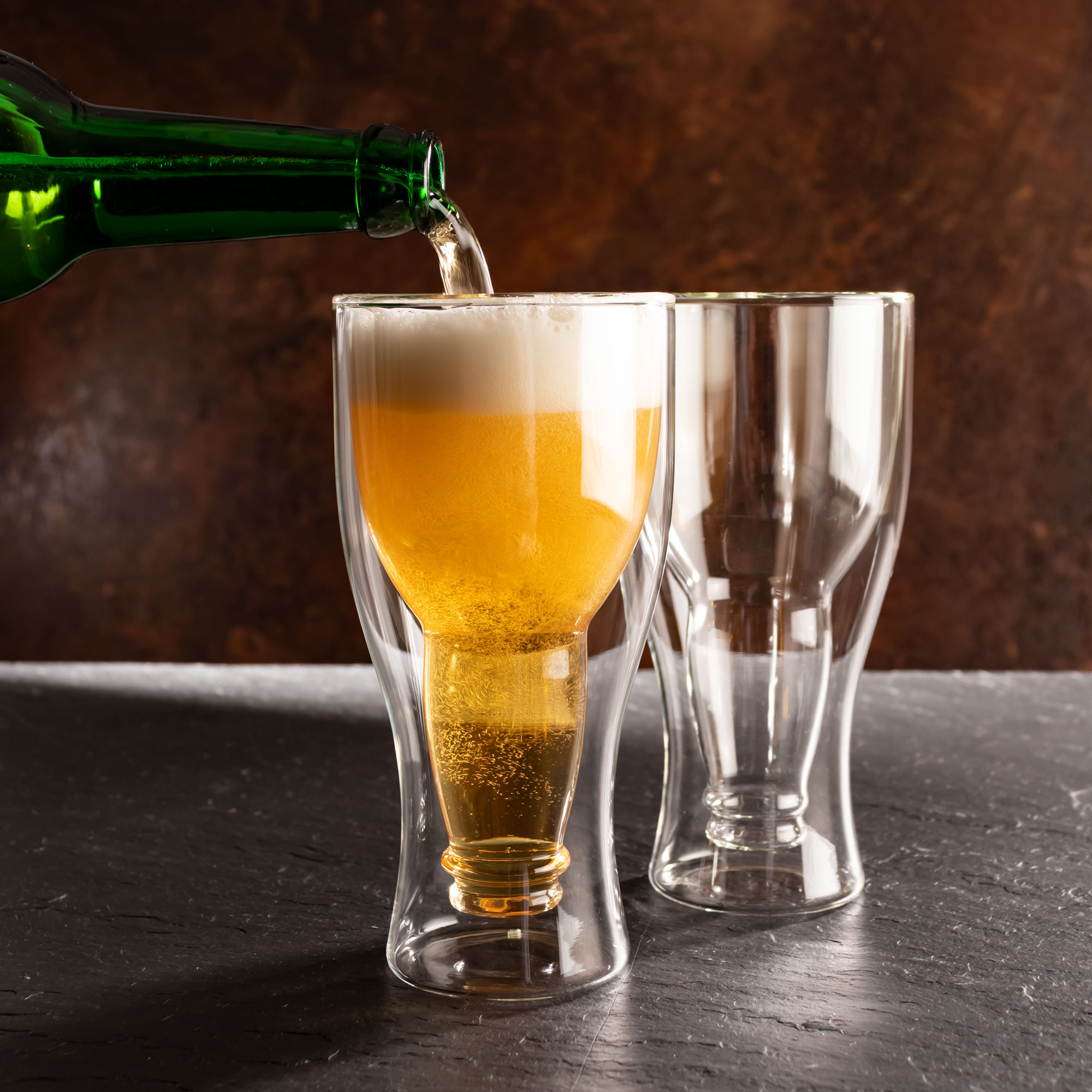 Flasche im Glas - 0,33 l Bierglas 2er Set 1004 - 4