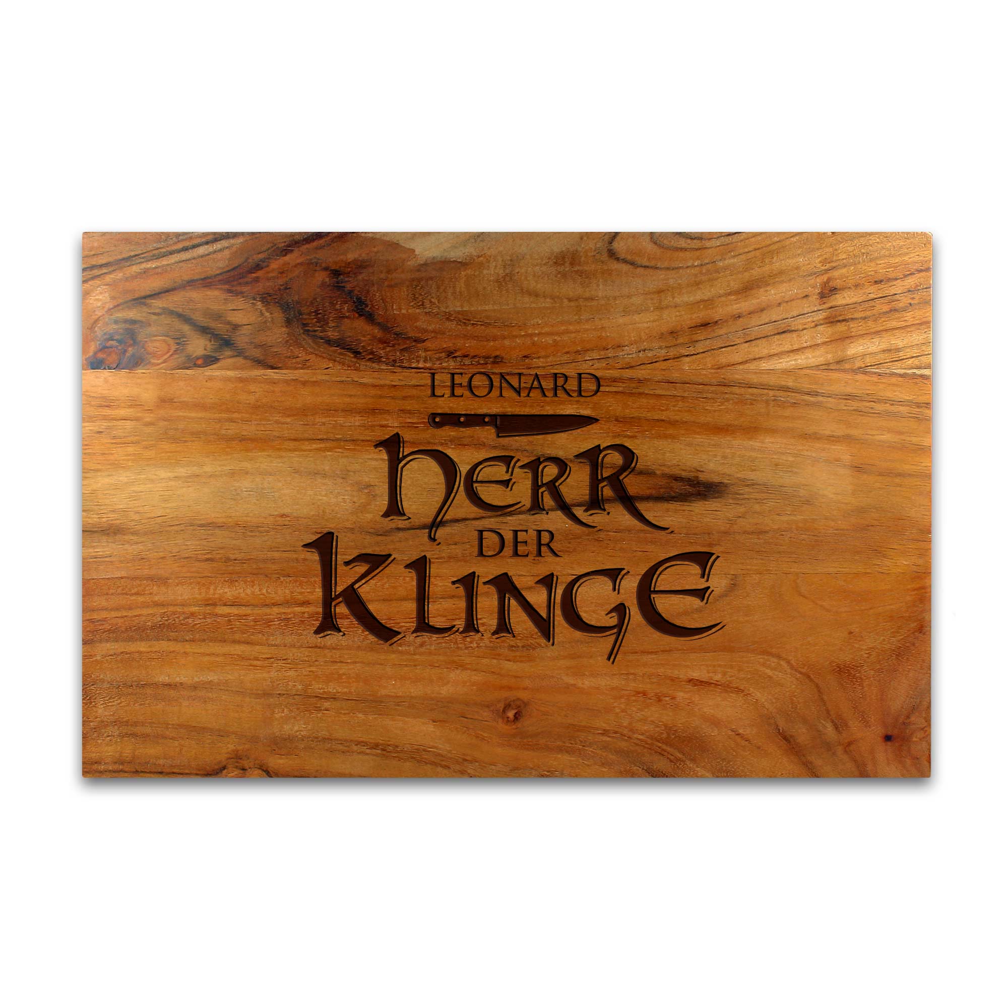 Schneideblock mit Griffmulden - Herr der Klinge Gravur