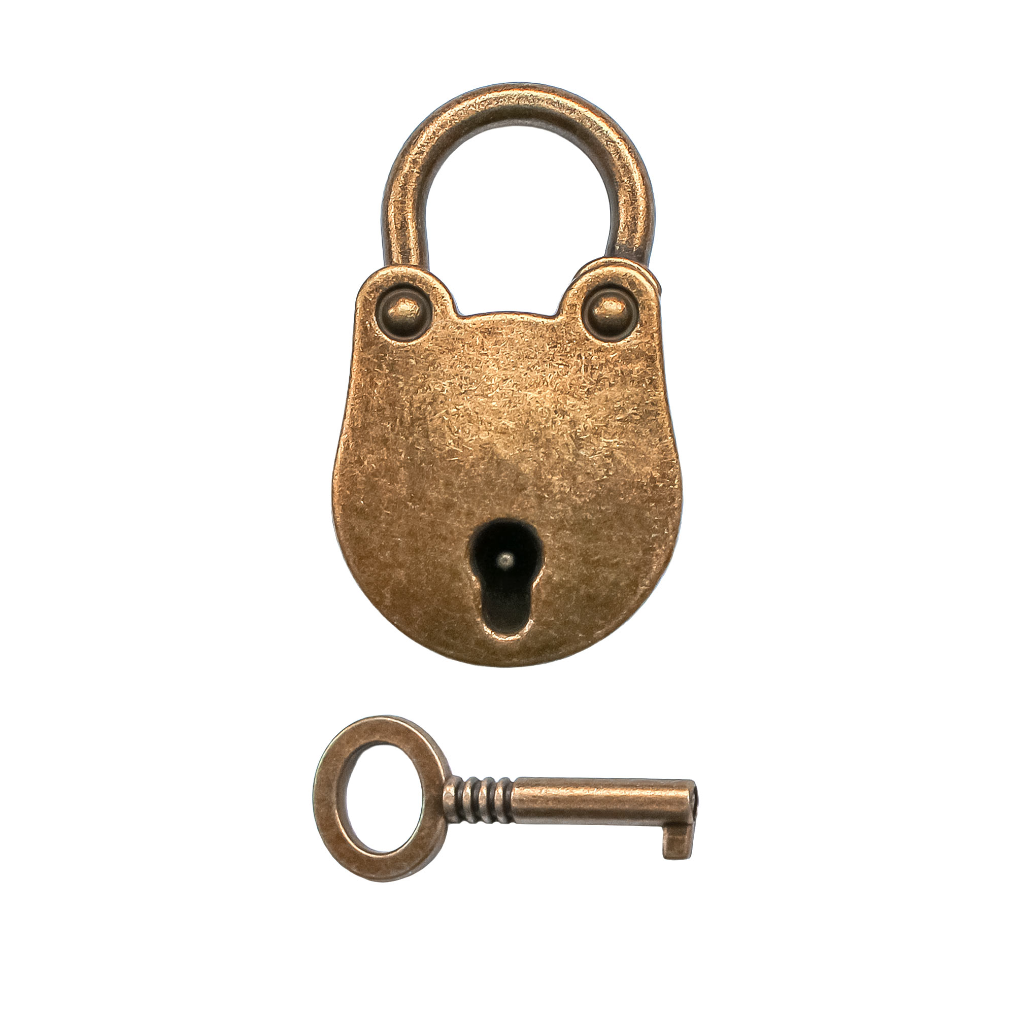 Antikes Mini Vorhängeschloss mit Schlüssel für Schatztruhen und Tagebücher