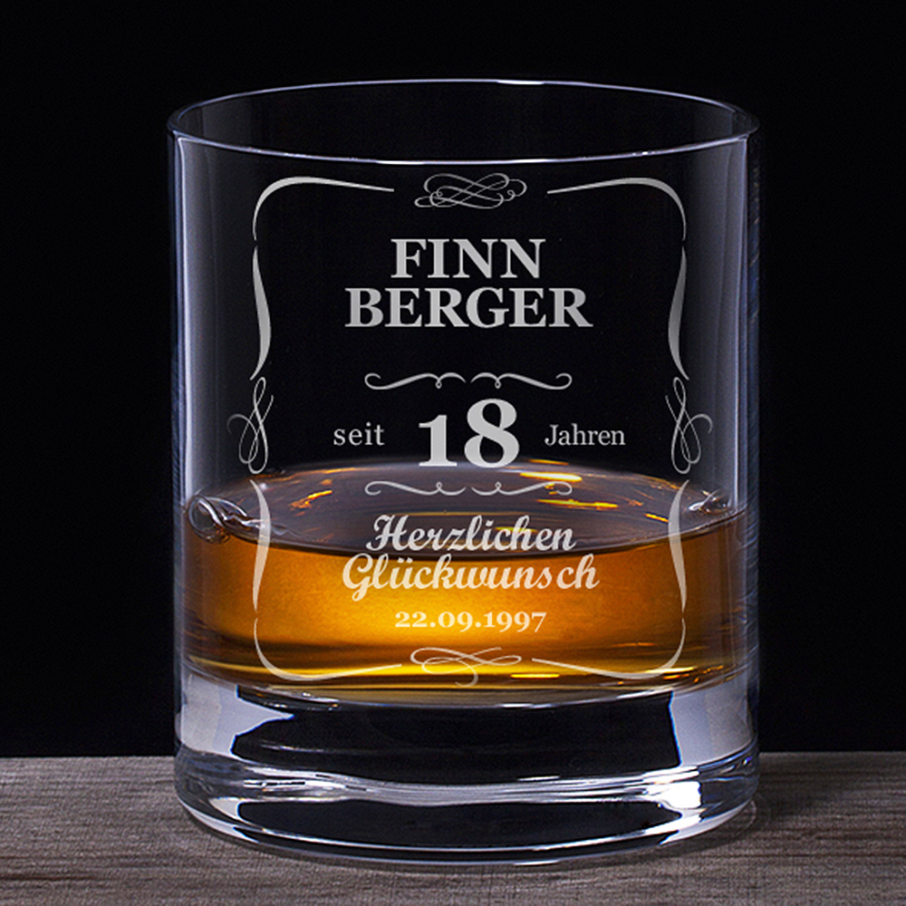 Whiskyglas 18. Geburtstag - klassisch 1921