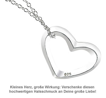 Halskette mit Herzanhänger aus Sterling-Silber 3188 - 2