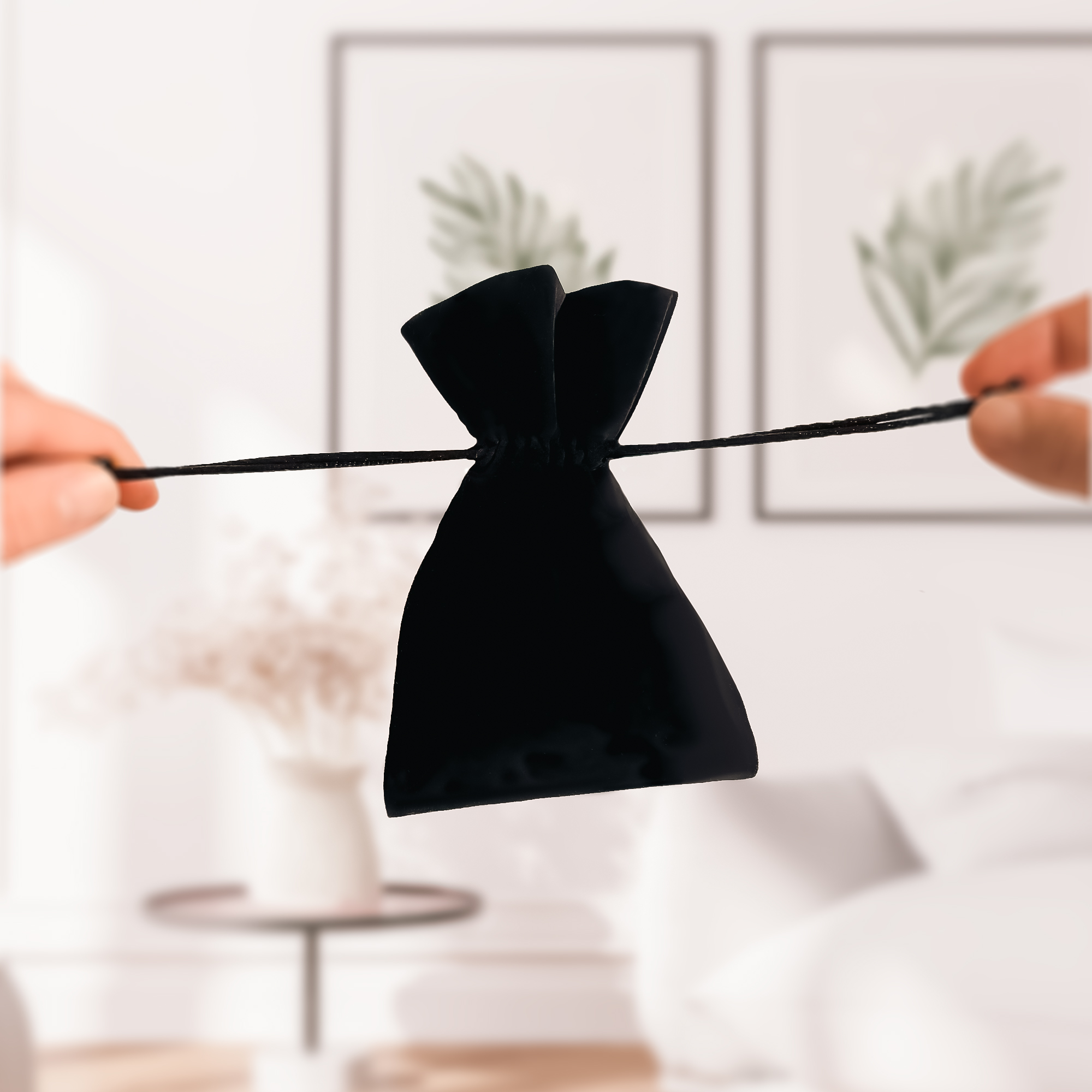 Samtsäckchen Geschenkverpackung - Schmuckbeutel Schwarz Samtsäckchen Geschenkverpackung - Schmuckbeutel Schwarz