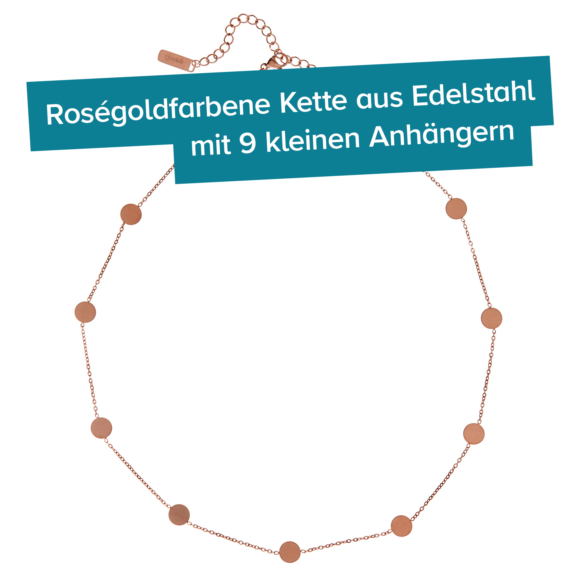 Layering Kette mit Plättchen - Rosegold 4026 - 8